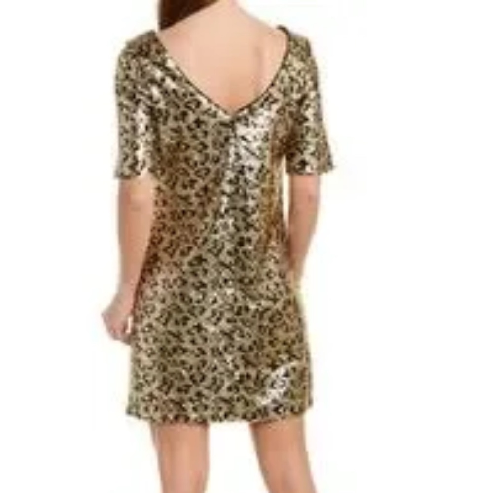 Betsey Jonhson leopard sequin sheath dress in leopard color size 0 - Picture 4 of 5